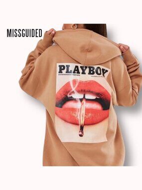Playboy x Missguided Magazine Print Oversized Hoodie